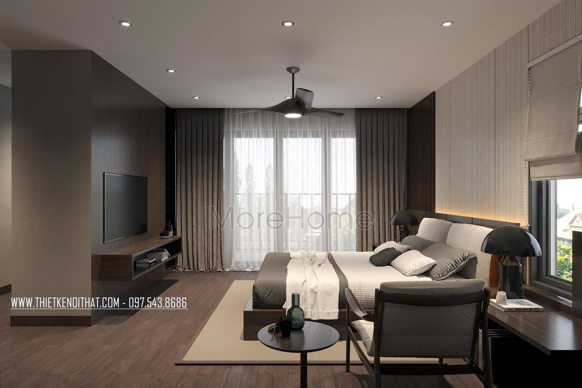 Thiết kế phòng ngủ đẹp cho biệt thự Ecopark Văn Giang 